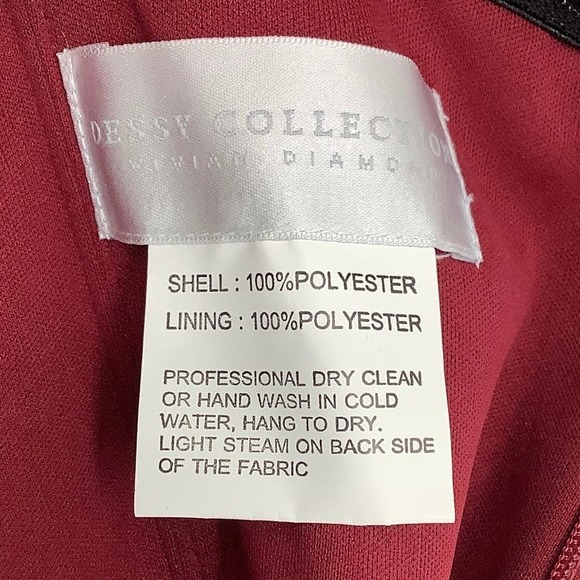 NEW! Dessy Collection Size 16 Spaghetti Strap Jumpsuit Burgundy $263 msrp J1-12 - Picture 5 of 10